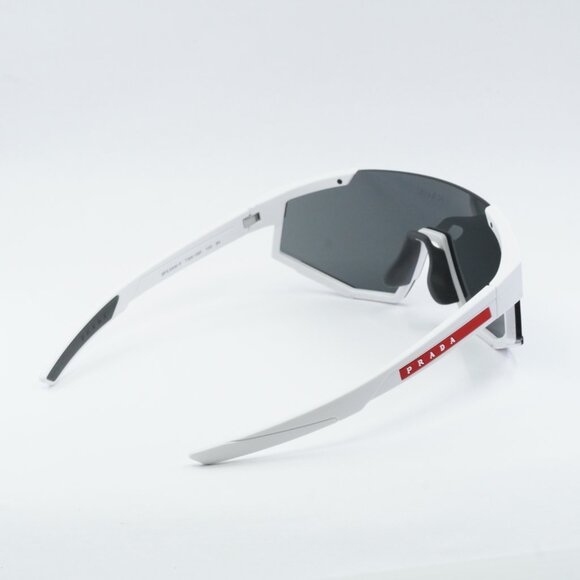 Prada Sport PS04WSF TWK06F Sunglasses White Rubber Shield Frame, Grey Lenses - Picture 4 of 12